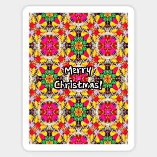 Colorful Christmas tree patterns. Sticker